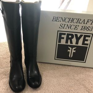 Frye Melissa Tab Black Riding Boots Size 8